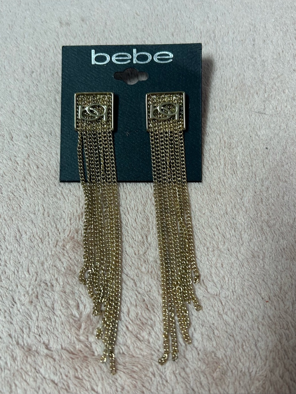 Bebe Gold Chain Earrings New Y2K